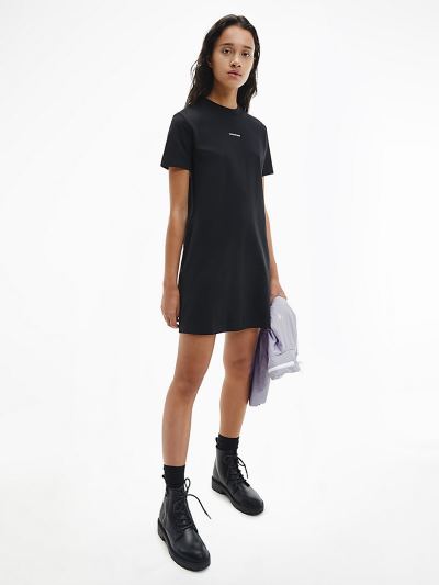 Calvin Klein Ruhák HU534211 | Calvin Klein Organic Cotton Női Pólóruha Fekete